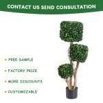 Artificial Boxwood Square Topiary Plant-PZ-1-142 (3)