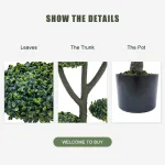 120cm artificial flat boxwood ball trees-1