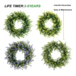 4 colors artificial green boxwood plastic wreath
