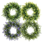 4 colors artificial green boxwood plastic wreath