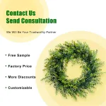4 colors artificial green boxwood plastic wreath