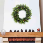 artificial cedar and red berries wreath for xmas