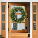 artificial cedar and red berries wreath for xmas