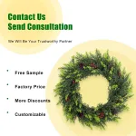 artificial cedar and red berries wreath for xmas