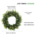 artificial cedar and red berries wreath for xmas