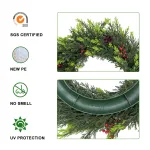 artificial cedar and red berries wreath for xmas