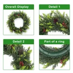 artificial cedar and red berries wreath for xmas