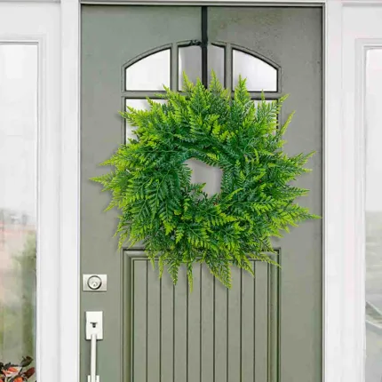 artificial green fern leaves real touch wreath