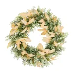 artificial yellow leaves boxwood fruit wreath