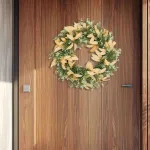 artificial yellow leaves boxwood fruit wreath