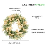 artificial yellow leaves boxwood fruit wreath