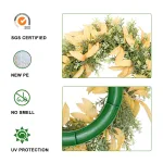 artificial yellow leaves boxwood fruit wreath