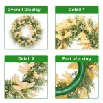 artificial yellow leaves boxwood fruit wreath