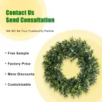 faux boxwood plant leaves wreath for front door