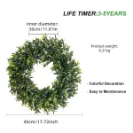 faux boxwood plant leaves wreath for front door