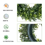 faux boxwood plant leaves wreath for front door