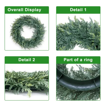 plastic artificial cedar round wreath