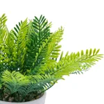 Faux green fern plant with pot