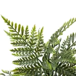 artificial green fern plant wtih paper pulp basin