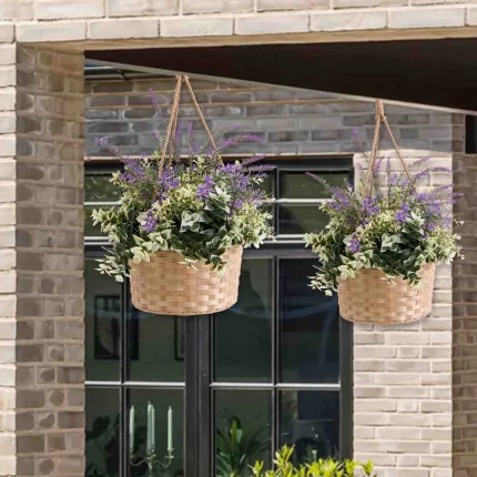 hanging purple lavender with bamboo basket-1