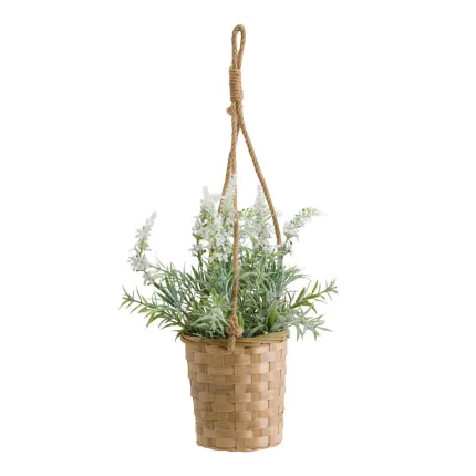 white 7 flocked flower baskets for sale