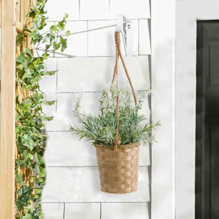 white 7 flocked flower baskets for sale